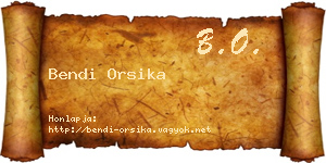 Bendi Orsika névjegykártya